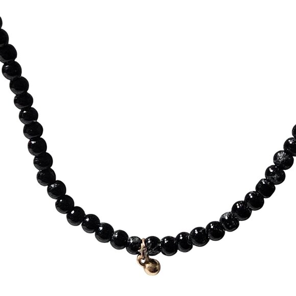 Elegant Black Beaded Choker Necklace Minimalist Classic Retro Fashion Jewelry - Picture 2 of 5